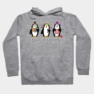 Eat . Sleep . Knit Penguins Hoodie